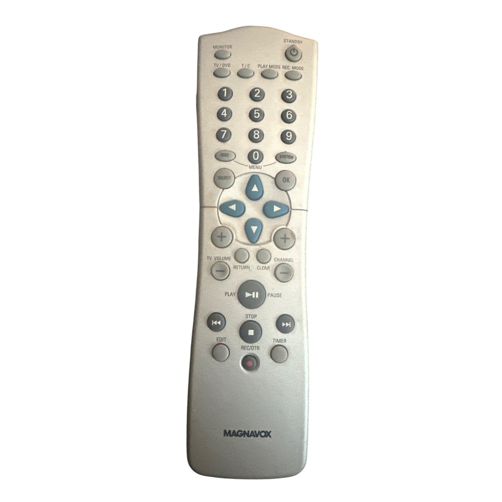 Magnavox NC 25116/01 TV DVD Player Remote Control Silver Gray